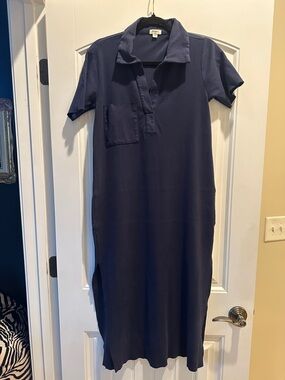 dylan Navy Short-Sleeve Polo Dress…worn once!